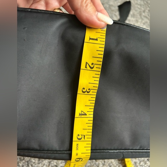 Nine West Black Nylon Shoulder Purse with White Stitching - Picture 7 of 9